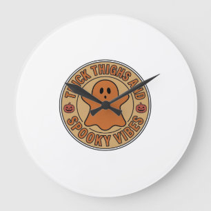 Grande Horloge Ronde Cuisses Épaisses et Vibes Sombres Tee Ghost Hallow