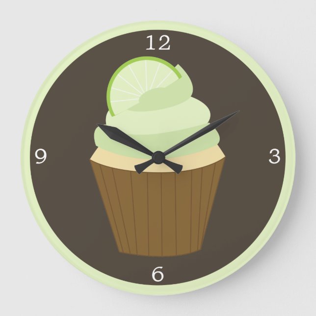 Grande Horloge Ronde Cupcake à citron vert (Recto)