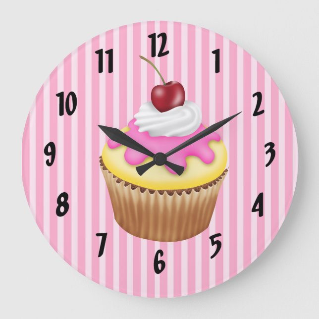 Grande Horloge Ronde Cupcake au citron (Recto)