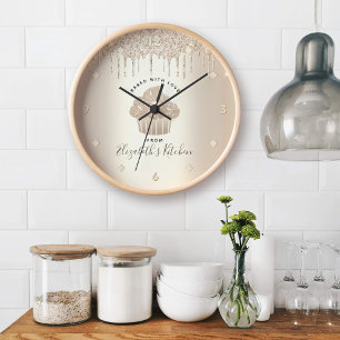 Grande Horloge Ronde Cupcake Boulangerie Pâtisserie Chef Parties scinti