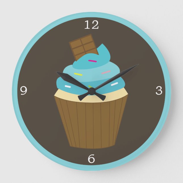 Grande Horloge Ronde Cupcake de Blue Frosting (Recto)