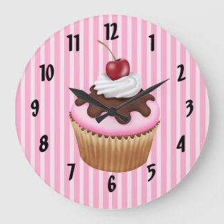 Grande Horloge Ronde Cupcake rose