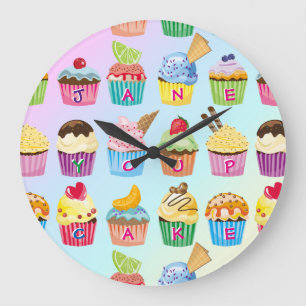 Grande Horloge Ronde Cupcakes Add Your Name Monogram Delicious Treats