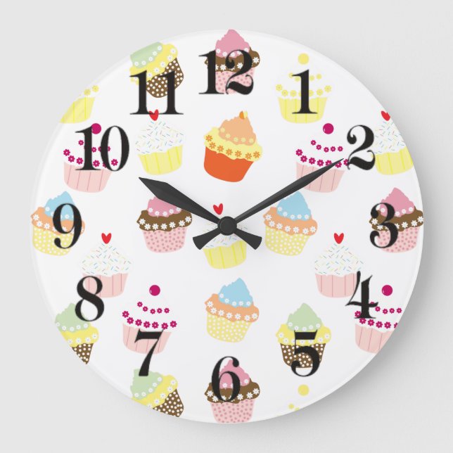Grande Horloge Ronde Cupcakes Delicious Decorated Birthday (Recto)