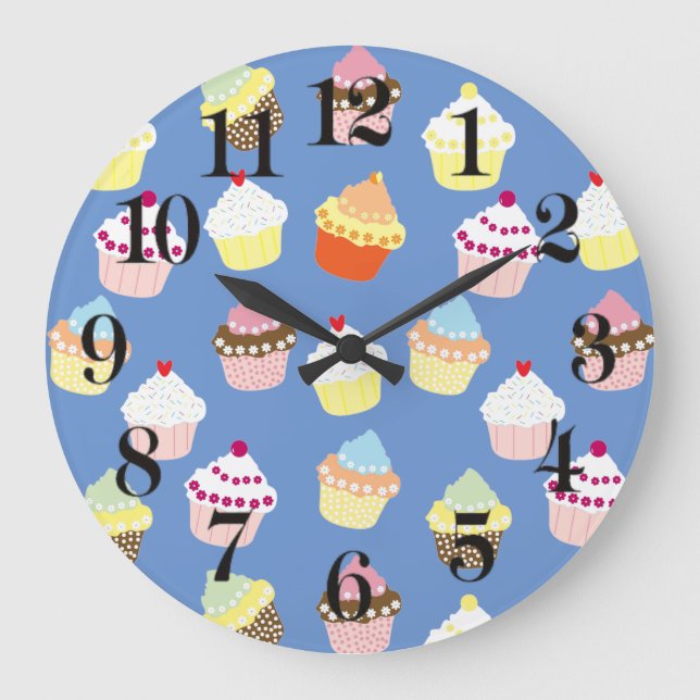 Grande Horloge Ronde Cupcakes Delicious Decorated Birthday (Recto)