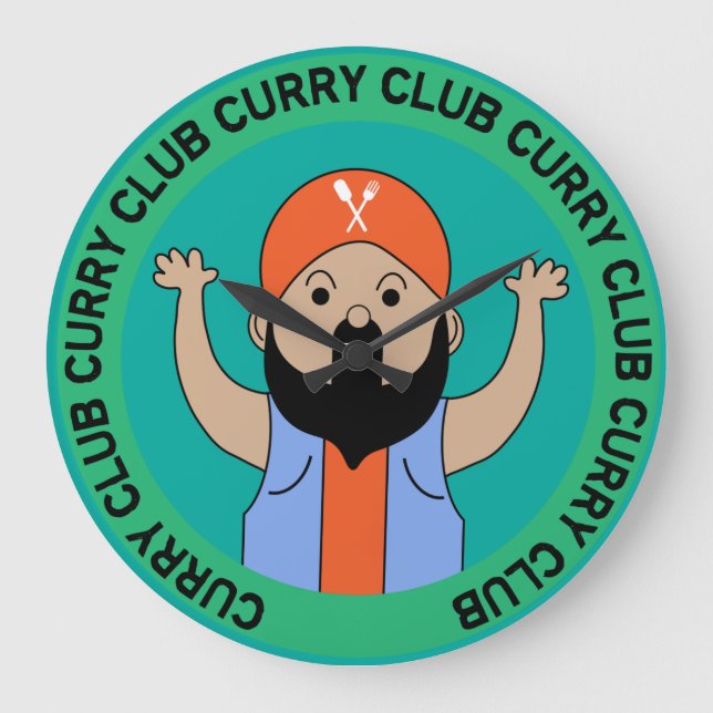 Grande Horloge Ronde Curry Lover | Cousin indien | Corry Cook | Footies (Recto)