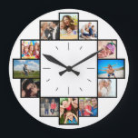 Grande Horloge Ronde Custom 12 Keepsake<br><div class="desc">Create your own personalized family photo collage wall clock with your custom images. Add your favorite photos, designs or artworks to create something really unique. To edit this design template, click 'change' and upload your own image as shown above. Click 'Customize' button to add more text or images, customize fonts...</div>