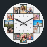 Grande Horloge Ronde Custom 12 Keepsake<br><div class="desc">Create your own personalized family photo collage wall clock with your custom images. Add your favorite photos, designs or artworks to create something really unique. To edit this design template, click 'change' and upload your own image as shown above. Click 'Customize' button to add more text or images, customize fonts...</div>