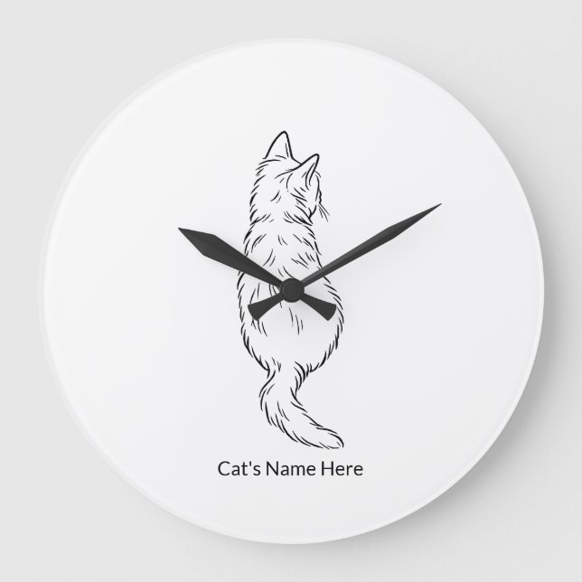 Grande Horloge Ronde Custom Cat Name Wall Clock (Recto)