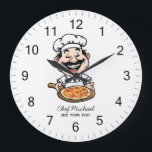 Grande Horloge Ronde Custom Italian Pizzeria Pizza Kitchen / Restaurant<br><div class="desc">Bring the warm,  inviting atmosphere of an authentic Italian kitchen into your space with this Italian Pizzeria Pizza Kitchen or Restaurant Round Large Clock. Inspired by classic Italian pizzerias,  this stylish wall clock adds a delicious touch of culinary charm to any kitchen,  dining area,  café,  or restaurant.</div>