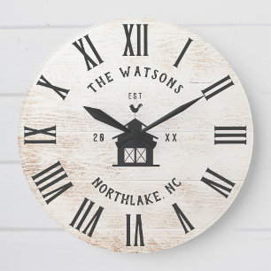 Grande Horloge Ronde Custom Rustic Modern