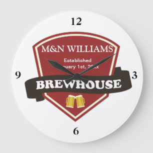 Grande Horloge Ronde Customisez votre logo nommé de brasserie