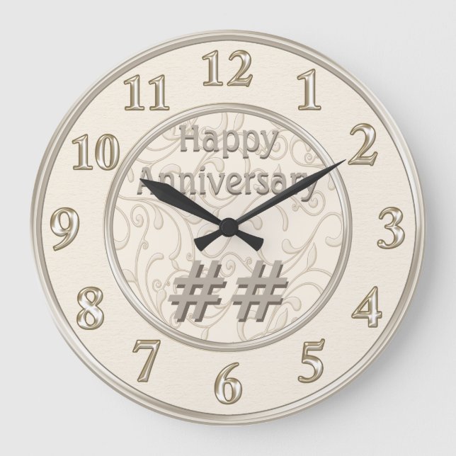 Grande Horloge Ronde Customizable Wedding Anniversary Venin by Year (Recto)