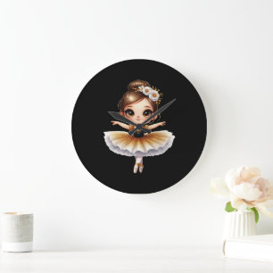 Grande Horloge Ronde Cute Ballerina