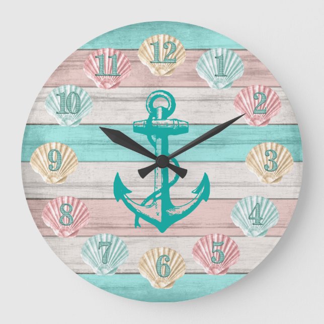 Grande Horloge Ronde Cute Beach Colors (Recto)