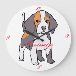 Grande Horloge Ronde Cute Beagle race de chien Thunder_Cove