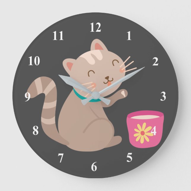 Grande Horloge Ronde Cute cat (Recto)