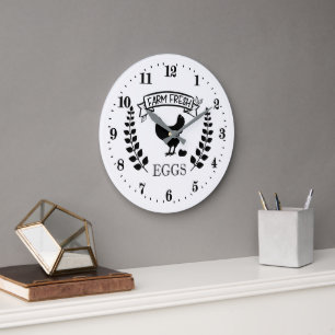 Grande Horloge Ronde cute Farm fresh eggs