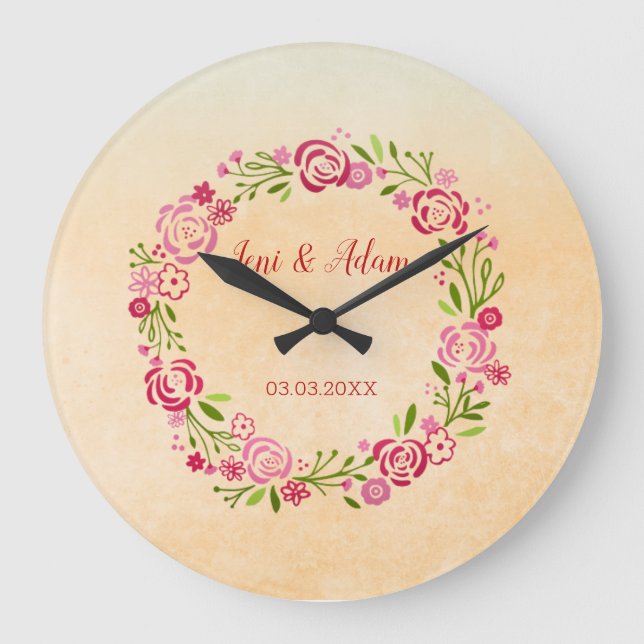 Grande Horloge Ronde Cute Floral (Recto)