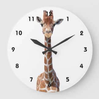 Grande Horloge Ronde Cute giraffe face