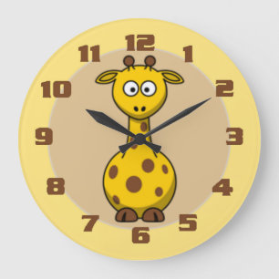 Grande Horloge Ronde Cute Giraffe Nursery