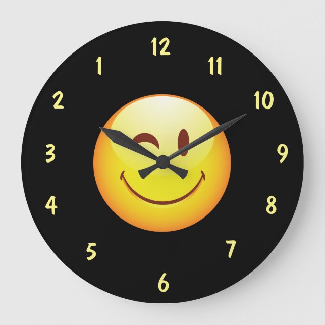 Grande Horloge Ronde Cute Happy Face Reverse Dial (Recto)
