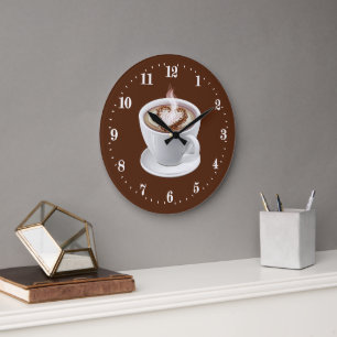 Grande Horloge Ronde Cute I love café bar