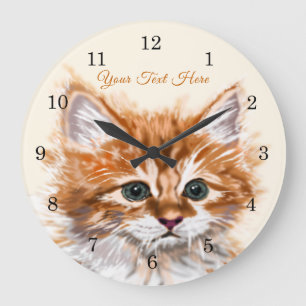 Grande Horloge Ronde Cute Kitty - Sweet - Add Your