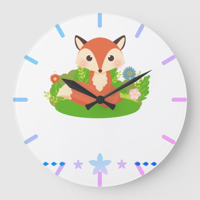 Grande Horloge Ronde Cute Little Fox (Recto)