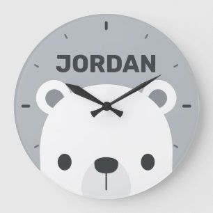Grande Horloge Ronde Cute Little Polar Bear