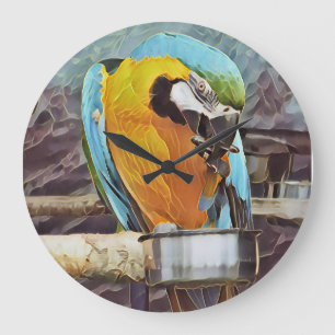 GRANDE HORLOGE RONDE CUTE MACAW