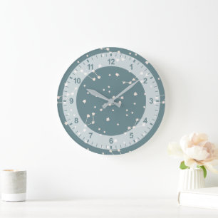Grande Horloge Ronde Cute Motif Sky Constellation