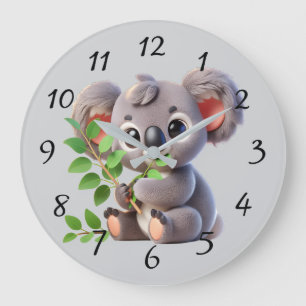 Grande Horloge Ronde Cute Ours Koala