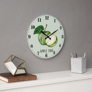 Grande Horloge Ronde Cute pomme time fruits cuisine