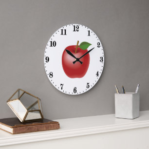 Grande Horloge Ronde Cute red apple lovers kitchen decor