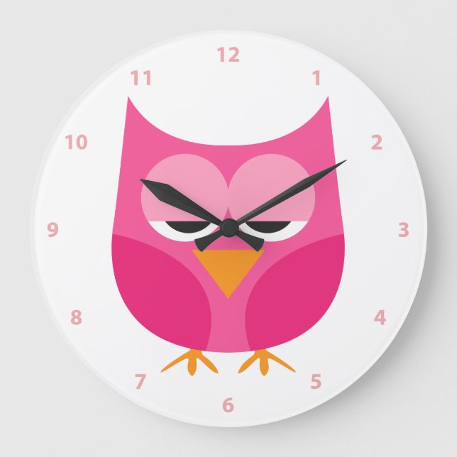 Grande Horloge Ronde Cute Sleepy Pink (Recto)