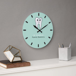 Grande Horloge Ronde Cute Tooth Famille Dentistère Business