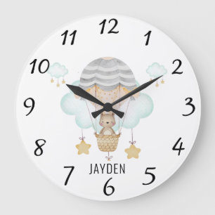 Grande Horloge Ronde Cute Watercolor