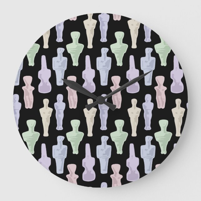 Grande Horloge Ronde Cycladic Figurines (Recto)