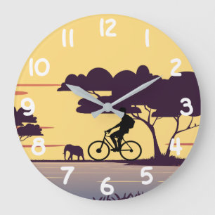 Grande Horloge Ronde Cycologiste Safari tour à vélo avec coucher de sol