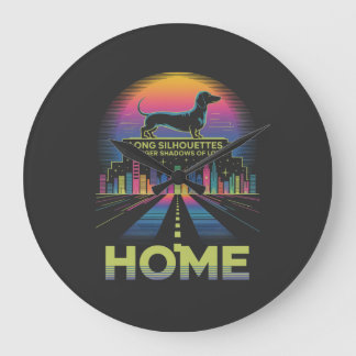 Grande Horloge Ronde Dachshund Long Silhouettes, Longer Shadows Of Love