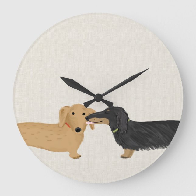 Grande Horloge Ronde Dachshunds Smooch (Recto)
