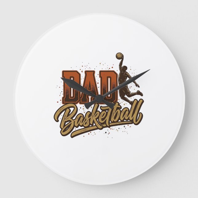 Grande Horloge Ronde Dad Basketball Vintage Engraving Shirt Design_1 (Recto)