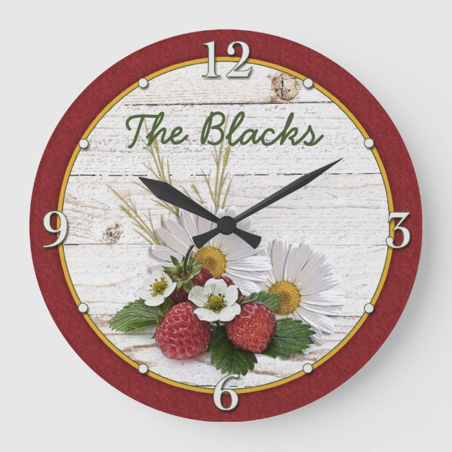 Grande Horloge Ronde Daisy Floral Personalized (Recto)