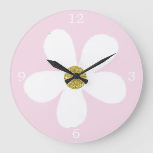 Grande Horloge Ronde Daisy Gold