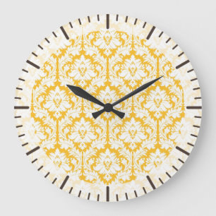 Grande Horloge Ronde Damask Sunny Yellow