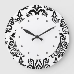 Grande Horloge Ronde Damask Wall Clocks