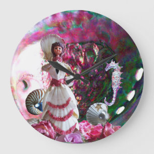 GRANDE HORLOGE RONDE DAME DES SEASHELLS, MOTHER DE PEARL