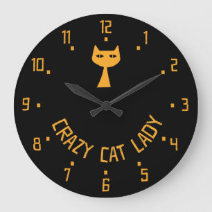 Grande Horloge Ronde Dame du Crazy Cat
