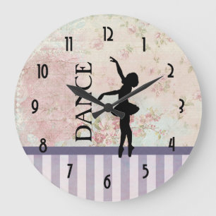 Grande Horloge Ronde Dance - Ballerina Silhouette on Vintage Background